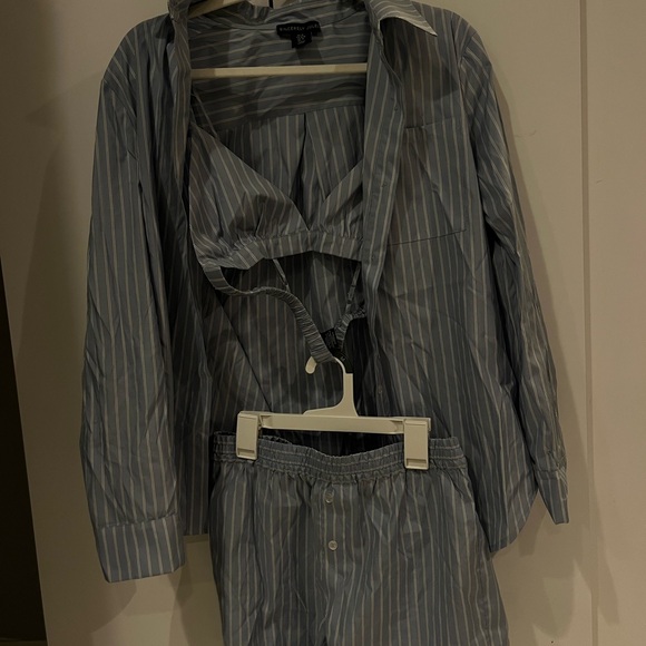 Sincerely Jules Blue and White Striped Set - Picture 1 of 7